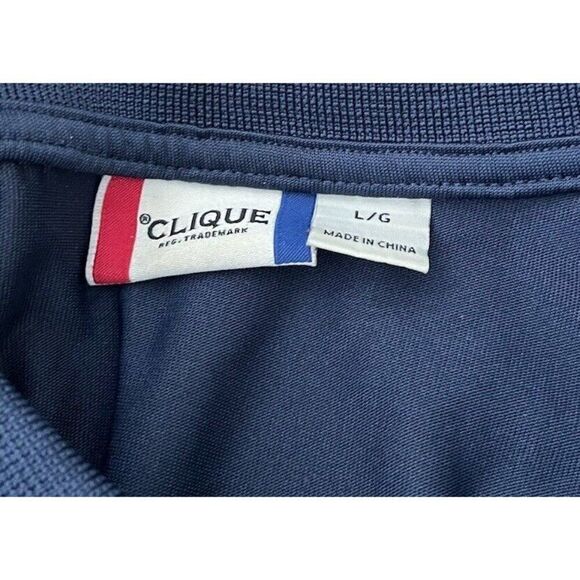 Clique Shirt Men's Large Navy Blue Performance Polo Shirt Intel - Picture 3 of 5